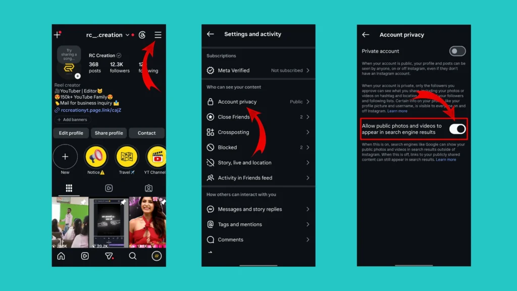 Allow Content to Appear in Search Engine Results