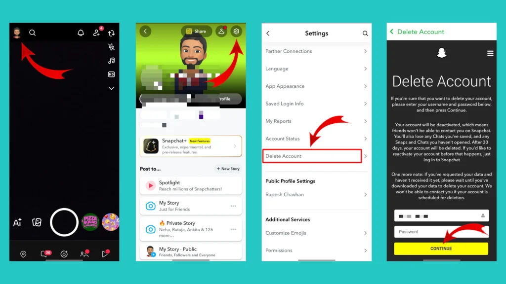 Delete a Snapchat Account on Android