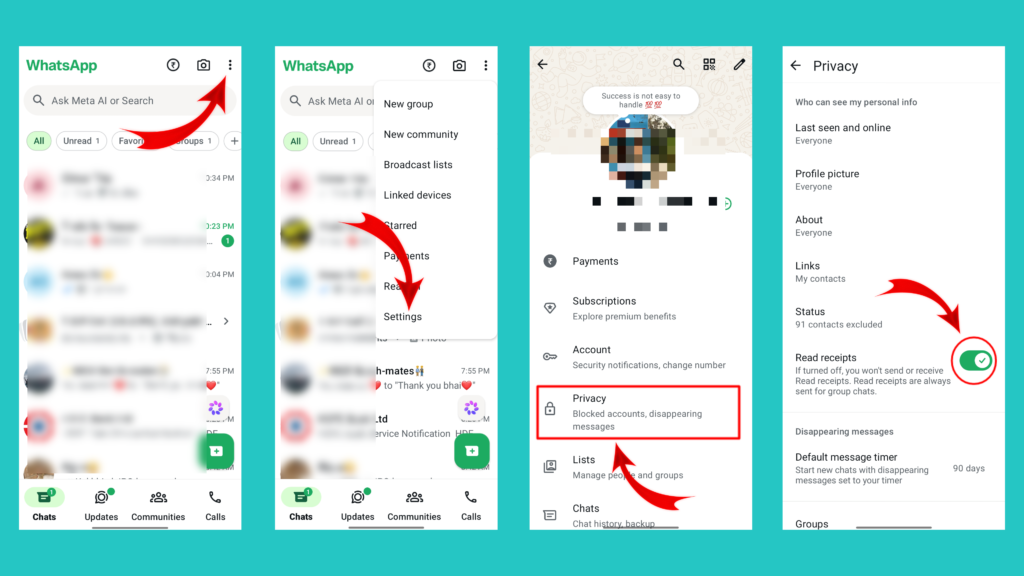 How to Turn Off Read Receipts on WhatsApp (Blue Tick) on Android