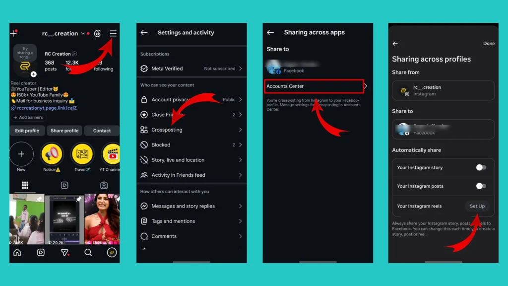 How to Turn on Instagram Reel Sharing to Facebook