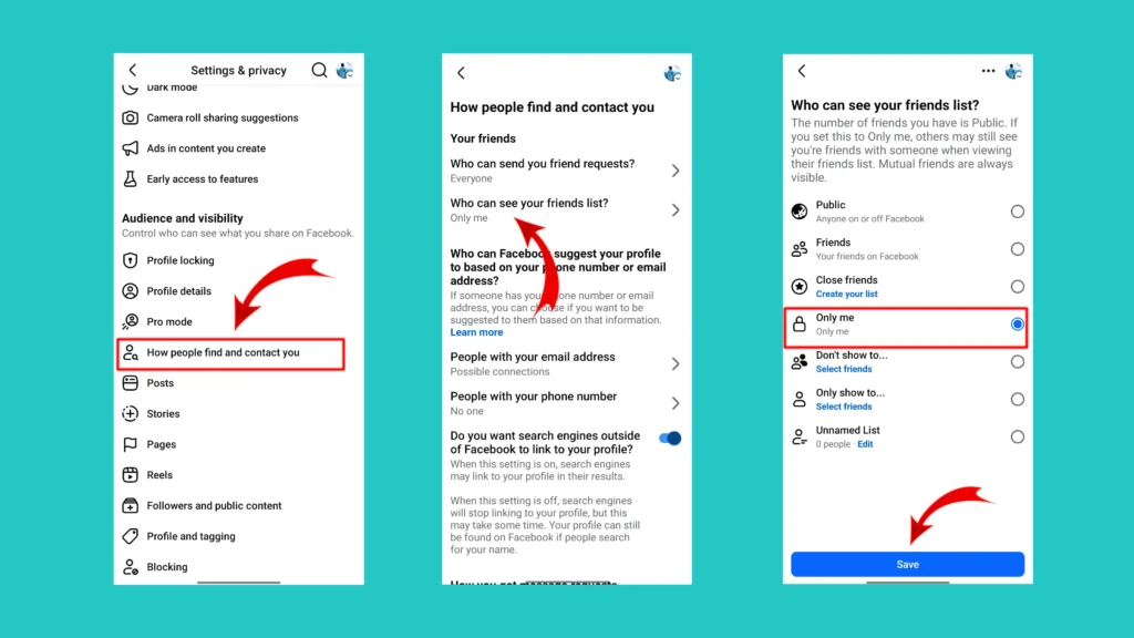Steps to Hide Your Friends List on Facebook App