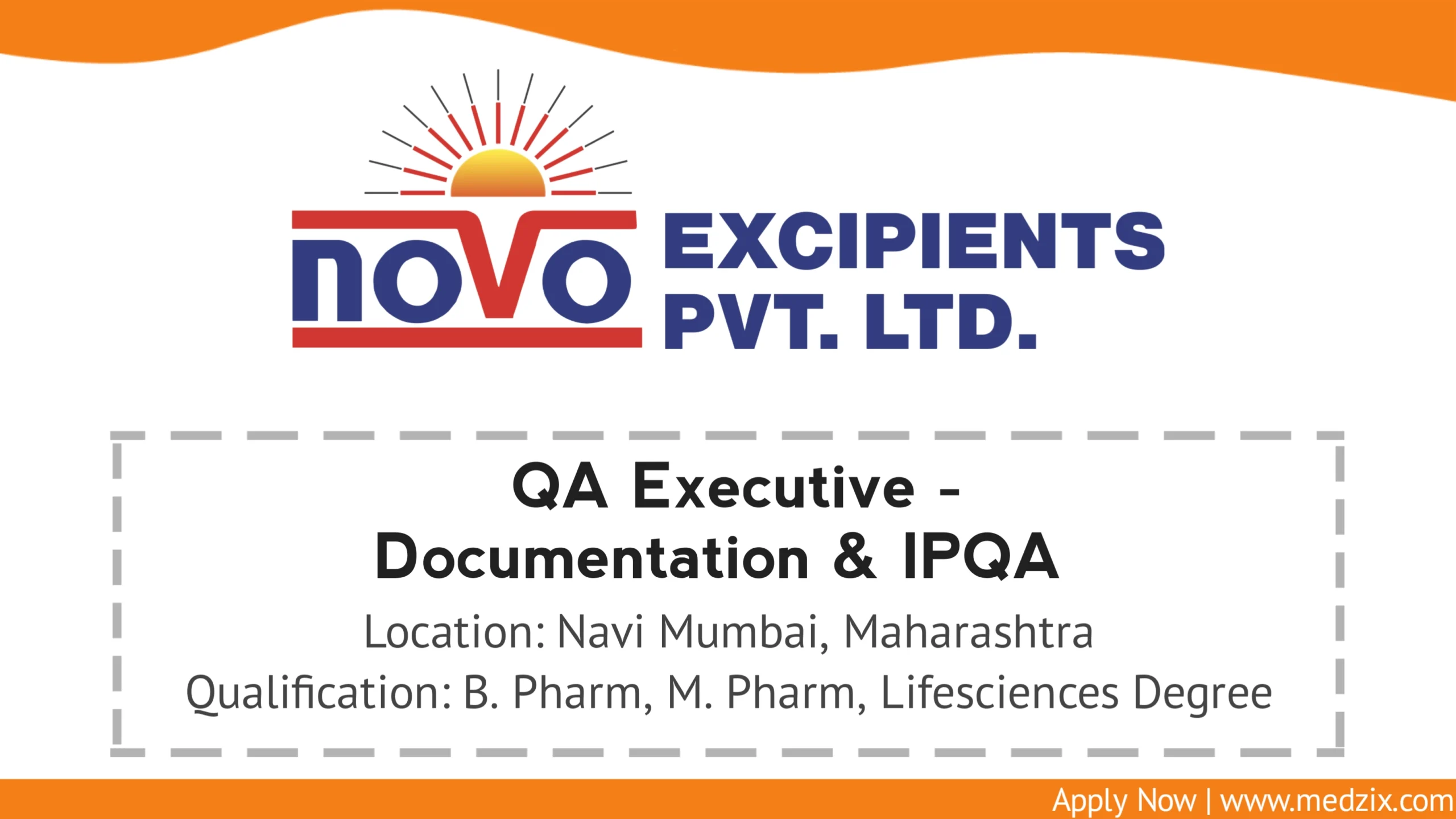 QA Executive Job at Novo Excipients